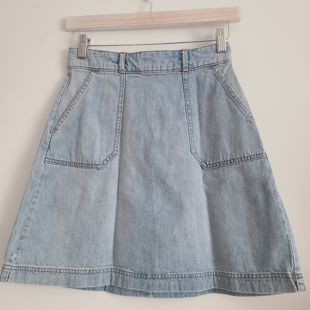 Y2K GAP Light Blue A-Line Denim Skirt Size 24
